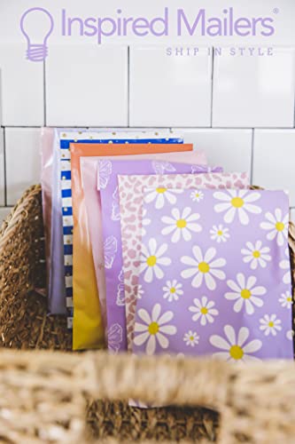 Image of Inspired Mailers - Poly Mailers 6x9-100 Pack - Purple Daisies - Small Shipping Bags - Polymailers 6x9 - Small Package Bags - 6x9 Mailing Bags for Shipping - 6x9 Mailers