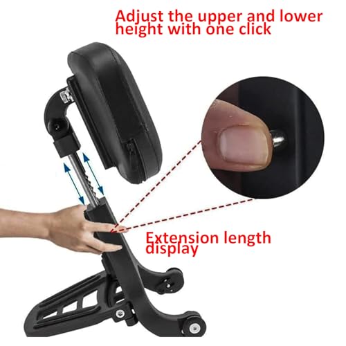 Motorcycle Multi Purpose Rider/Passenger Sissy Bar Backrest with Luggage Carrier Rack Adjustable Rotatable Back Cushion Pad for Harley Nightster RH 975 Special and RH 975S Models 2022 2023 2024 Black