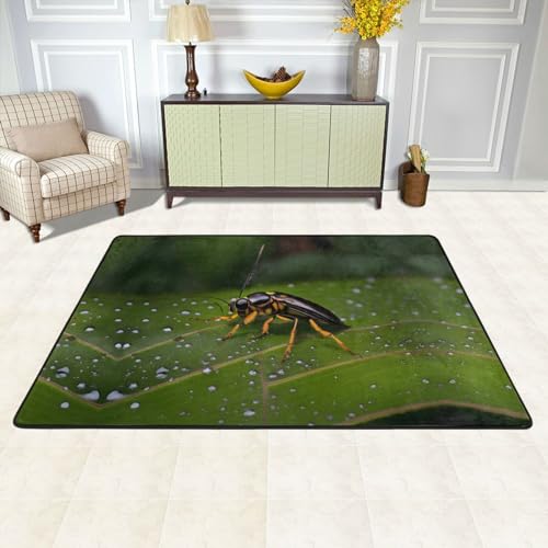 Tapis de sol doux et durable en flanelle motif feuilles - 3