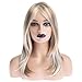Dsimeig Long Blonde Wigs for Women Natural Straight Blonde Wig with Bangs,Synthetic Hair Wig for Daily Party Use