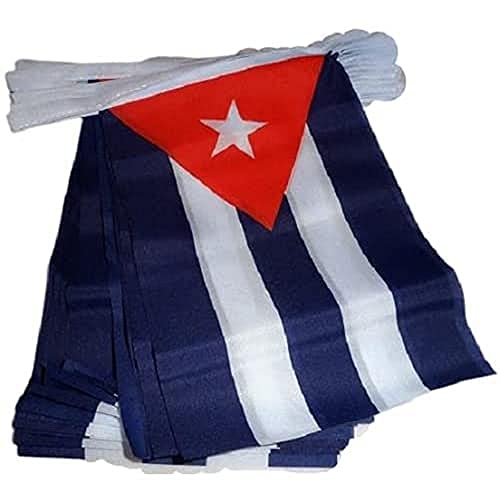 AZ FLAG Guirlande 4 mètres 20 Drapeaux Cuba 15x10 cm - Drapeau cubain 10 x 15 cm