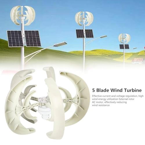 Generatore di turbina eolica, kit di turbina eolica ad asse verticale fai da te, generatore a magnete permanente trifase, generatore a turbina eolica micro (bianco 12 V)