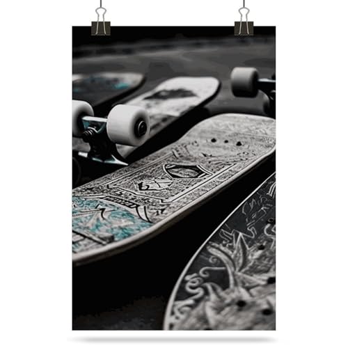 Affiches murales vintage de skateboards pour décoration de chambre ado