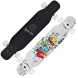 Skateboard Graffiti Longboard Vierrädriges Trick Hip-Hop Anfänger Legierung Halterung Stumm Lagerbelastung 200kg (Color : Multi-Colored, Size : 120 * 25 * 12cm)