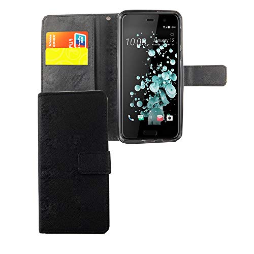 Étui pour HTC U Play König-Shop Housse Pliante Noir Onyx
