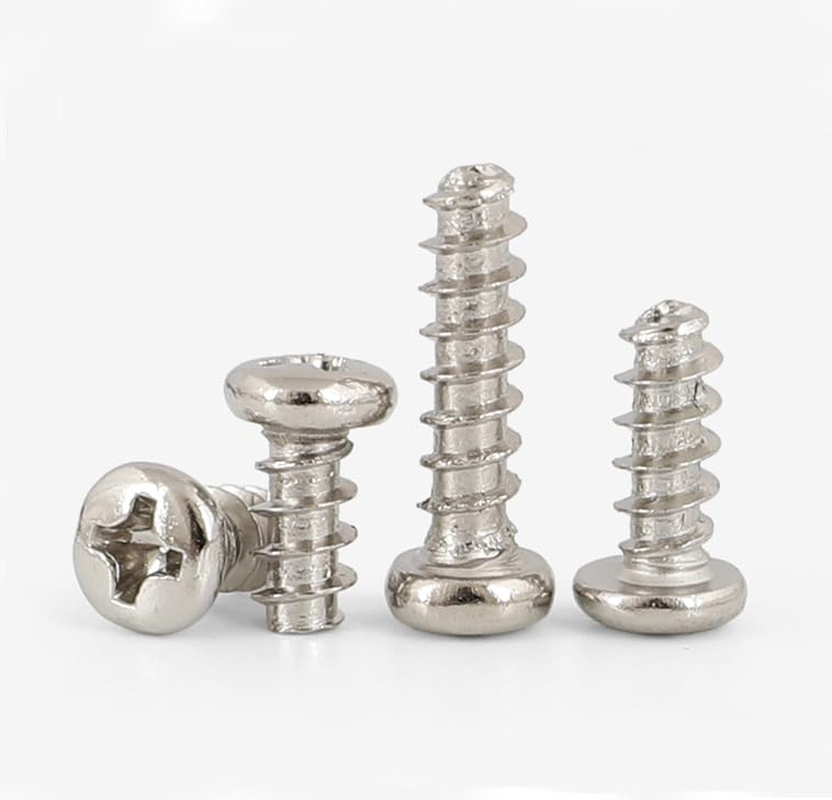 Generic 100Pcs M1 M1.2 M1.4 M1.5 M1.6 M1.7 Nickel-Plated Phillips Round Head Flat Tail self-Tapping Screw Cross recessed Tapping Bolts - (Size: M1x2.5mm (100Pcs))