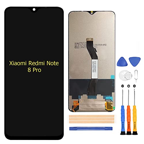 A-MIND For Xiaomi Redmi Note 8 Pro �t���p�l�� ��ʌ����C���p �^�b�`�p�l���Z�b�g 6.53 �C���` 2015105 M1906G7I M1906G7G ��p�t���p�l�� LCD�f�B�X�v���C�^�b�`�X�N���[�� �f�W�^�C�U�[ �C