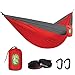 Hiker Hunger Premium Outdoor Hammock - Large Double Size, Portable & Ultra Light (Red Hammock Set)
