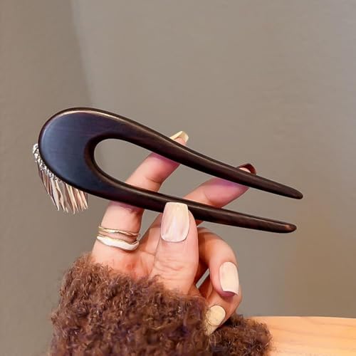 Image of Melodio New Wooden Hairpin - Yinchuan Snowfall-Inspired Traditional Wood Hair Stick with Tassel, Elegant Updo Hair Accessories for Women, Festival & Wedding Hair Decor