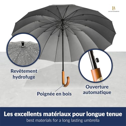 Modèle EDINBURGH LOGAN & BARNES parapluie grand format anti retournement - 6