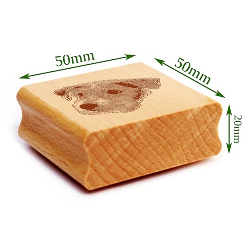 Dekolando Motivstempel Kromfohrländer Stempel Hund Holzstempel 48 x 42 mm