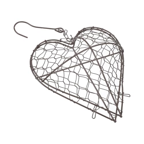 Mobestech 多肉植物用ハート形アイアン吊り下げプランターバスケット 屋内外兼用 壁掛けガーデン装飾 おしゃれで丈夫な鉄製フレーム 簡単設