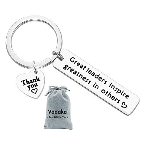 Boss Gift Keychain Great Leaders Inspire Greatness in Others Keychain Mentor Key Ring Boss Appreciation Gift Thank You Gift for Boss, Supervisor, Mentor