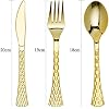 Decorline - 40 Couverts en Plastique Réutilisables Fourchettes Cuillères Couteaux - Ensemble de Couverts pour 8 Invités - Dîner Salade Soupe Thé - Poignée Robuste - Argent pailleté avec dessus Doré