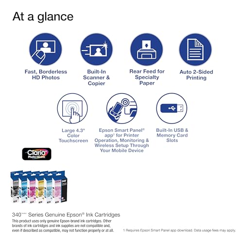 Epson Expression Photo XP-8800 Wireless Printer with 6-Color Claria Ink System, Borderless Printing up to 8.5