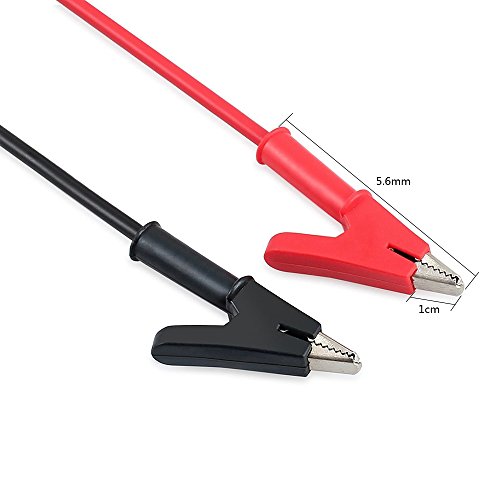 Image of Yakamoz 2PCS 1M 15A Dual Ended Alligator Clips Test Lead Cable Alligator Clips to Alligator Clips Test Lead Wire for Testing Black & Red