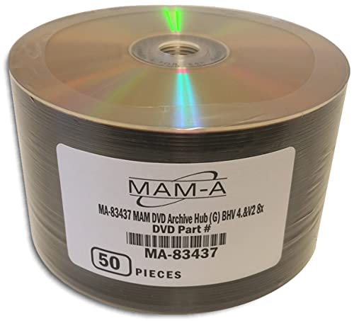 MAM-A 4.7 GB (Mitsui) Gold 8X DVD-R's (Archival-Grade) 50-Pak in Cakebox