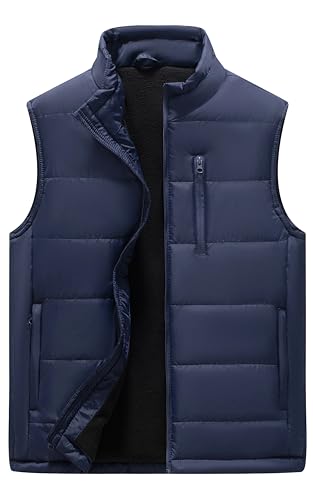 Image of VtuAOL Men's Puffer Vest Outdoor Padded Vest Softshell Outerwear Vest for Travel Hiking