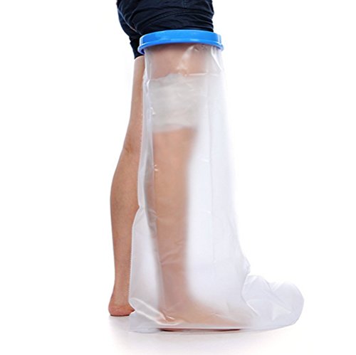 MUTTIY - Funda para la ducha de pierna de adulto, protección impermeable, protector de vendaje transparente e impermeable para fotos, rodillas,...