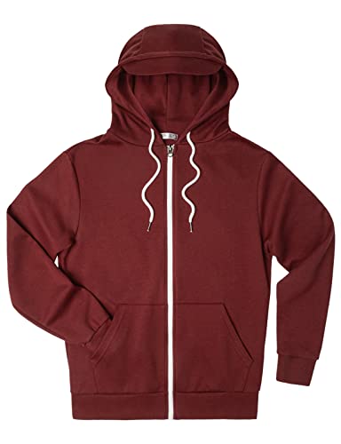 Ohoo Men's Slim Fit Water-Resistant Zip Up Hoodie Sweatshirt Jacket with Pockets and Hood Visor3