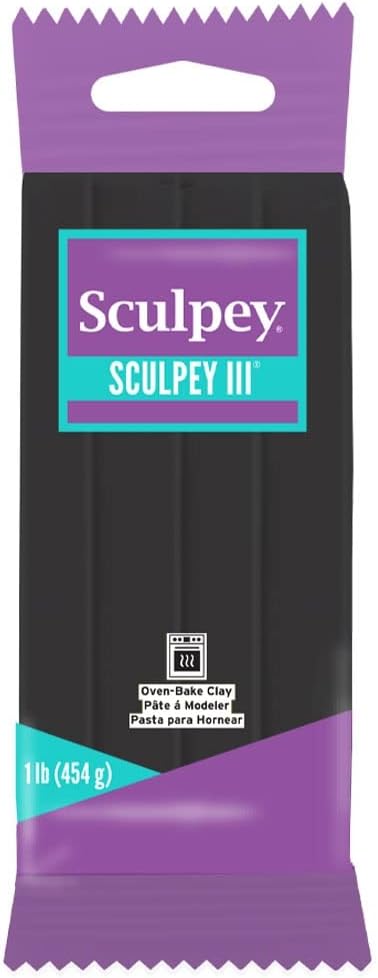 Sculpey S31-042 III Polymer Clay, 1-Pound, Black, 1/pkg