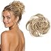 PRETTYSHOP Scrunchie Bun Up Do Hair piece Hair Ribbon Ponytail Extensions Wavy Curly or Messy Various Colors (bleach blonde mix 86AH613)
