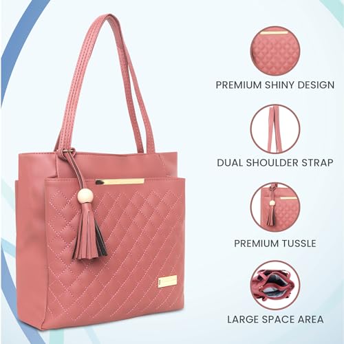 Image of Women Fashion Handbags Large Capacity Tote Purses Stylish Ladies Women and Girls Handbag For Office Bag Ladies Travel Shoulder Bag Set Of 1.