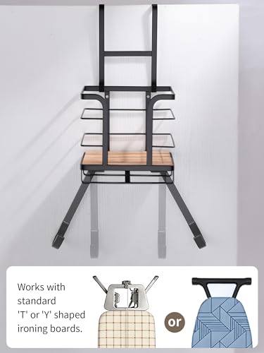 Ironing-Board-Hanger-Wall-Mount-Over-the-Door-Iron-Board-Holder-Wooden-Metal-Laundry-Room-Organizer-Anti-Slip-Fence-Design-Fits-TY-Leg-Black