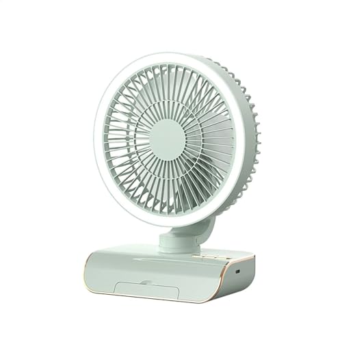 Image of 4000mAh High Speed ๐๐๐๐ก๐๐ซ๐ ๐๐๐๐ฅ๐ Table Fan for Home, ๐๐ฌ๐๐ข๐ฅ๐ฅ๐๐ญ๐ข๐ง๐ ๐๐๐ง with ๐๐๐ ๐๐ข๐ ๐ก๐ญ | ๐๐๐ ๐๐๐ซ๐ฌ๐จ๐ง๐๐ฅ Fan, ๐ ๐๐ฉ๐๐๐ (F1 - Green)