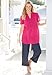 Woman Within Plus Size Pintucked Half-Button Tunic - 6X, Sunset Pink Blooming Ditsy