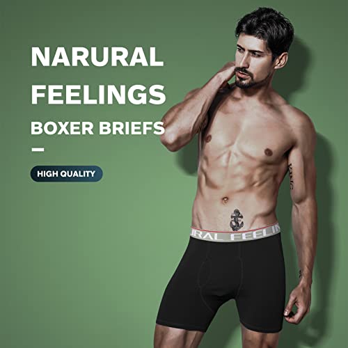 Natural Feelings Boxer Briefs Mens Underwear Men Pack of 5-6 Soft Cotton Open Fly Underwear2