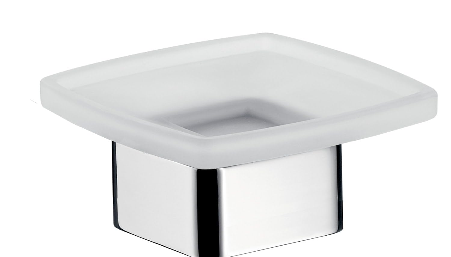 Porte-savon suspendu mural Emco Loft verre satiné accessoire salle de bain chrome
