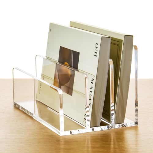 AIMOLLY Briefhalter aus Acryl 3 Fächer transparent & pflegeleicht Schreibtisch Briefablage/Ablagesystem für Büro Familie Homeoffice Schule HBT: 17 5 x 10 4 x 10 cm