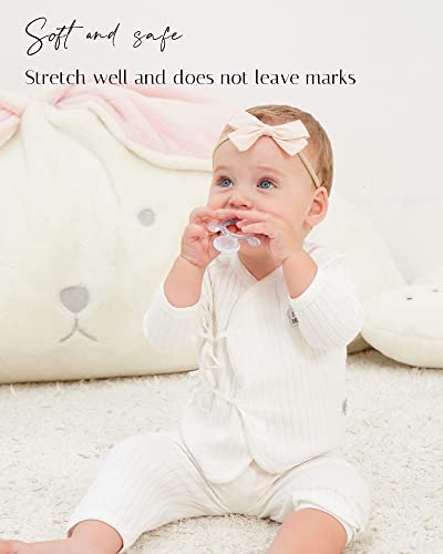 Jollybows 30Pcs Baby Girls Nylon Hair Bows Headbands Linen Hair Bands Elastic Hair Accessories For Kids Infants Newborn (3-30 Pcs Solid Linen) #TOP4
