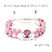 Adakunon Double-Layer Wrapped Natural Imperial Stone Beaded Bracelet, Druzy Crystal Pendant Fashion Jewelry (pink)
