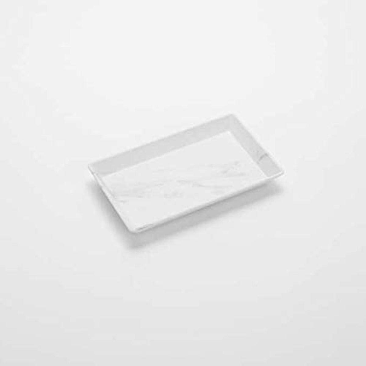 . Melamine Matte Rectangular Platter by American Metalcraft – Large, Melamine, White Marble, Model MWMEL12
