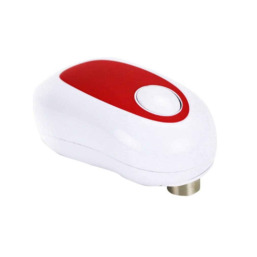 Ouvre Boite Ouvre-boîte électrique sans bords Sharp Outil de cuisine Ouvre-outil électrique Ouvre Boite De Conserve (Color : White and red)