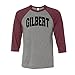 Gilbert Collegiate Three-Quarter Raglan Sleeve Baseball Shirt Unisex Small Grey/Maroon