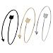 Mecoo Womens Fadeless Charm Bangle Hypoallergenic Arrow Bracelet Silver＆Gold＆Black 3 Kinds For Choose (3 PCS Mix)