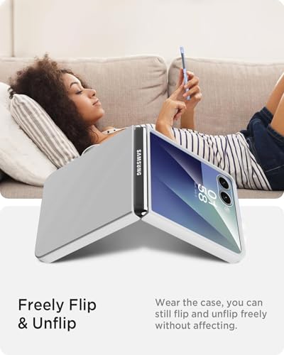 Image of Kapa Ultra Thin Back Case for Samsung Galaxy Flip7 / Z Flip 7 | Full Body Protection Hard Back Cover (Silver)