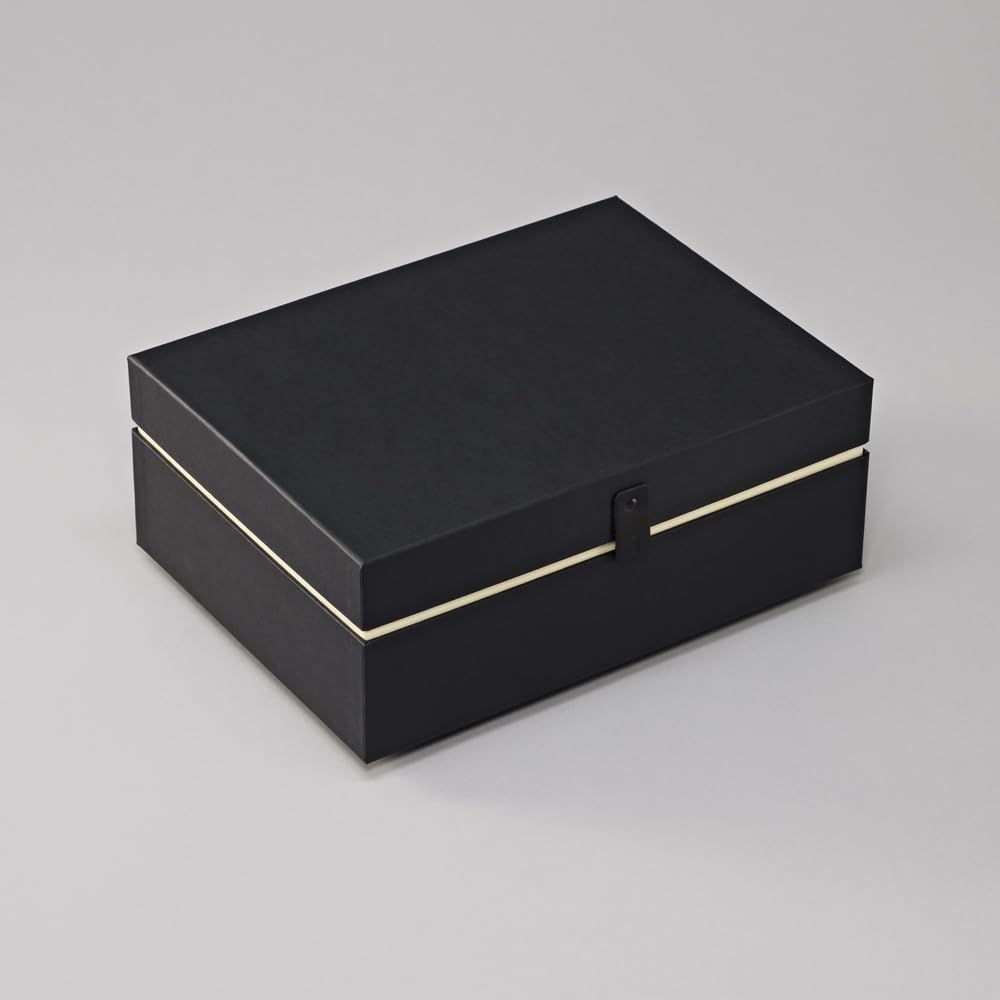 Semikolon 373050 Scatola portaoggetti Premium One Line Edition - Scatola regalo grande 31 x 23 x 12 cm - Nero