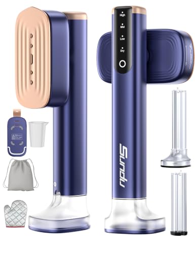 Image of Sundu Travel Steamer for Clothes,(180 ml+100 ml) 2 Tanks,Wrinkle Removal | Garment Steamer 1200W,45min Powerful Steam iron, 15s Fast Heat-up,4 Modes , Touch Control,Portable for Travel & Home Aqua