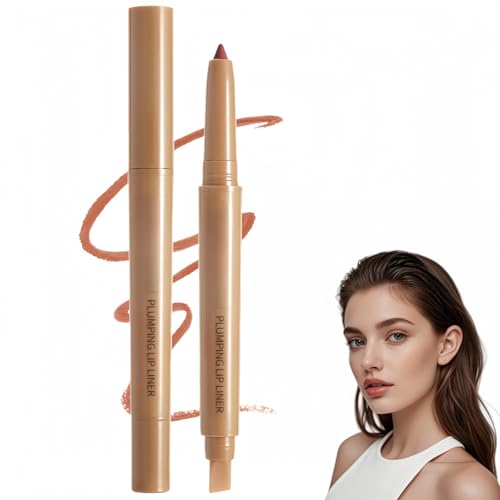 Brownish Red Matte Lip Liner Pencil,Plump Matte Crayon Lip Liner Pencil,Waterproof Lipliner Pencil,Plump Lip Pencil Liner Long-Lasting Creamy Formula,Retractable Lip Liners Lipstick for Women 05#