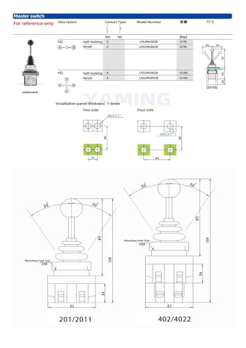 Joystick interruptor maestro de 4 posiciones para control de maquinaria de taller 4
