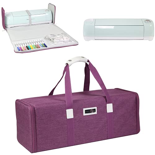 Everything Mary Die-Cut Machine Carrying Case, Heather Plum - Craft Sticker Bag Compatible With Cricut Air/Maker & Brother Scanncut - Cutting Storage For Vinyl, Tools, Accessories #TOP11