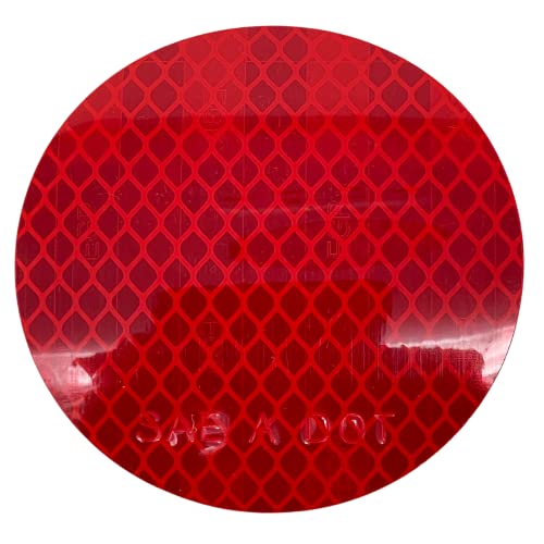 3" Round DOT-SAE Amber/Red Reflective Prism Reflector w/ Strong Adhesive