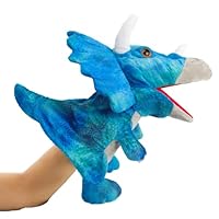 Hand Puppets for Kids Dinosaur Stuffed Plush Hand Puppet Doll with Movable Mouth Interactive Toys Xmas Birthday Gifts for Boys Girls