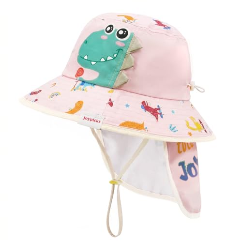 Kids Sun Hat Age 4-14 Years UPF 50+ Sun Protection, Detachable Rear Neck Flap Wide Brim Summer Beach Bucket for Boys Girls