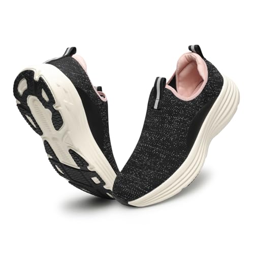 Image of YOHO Women Walking Shoes Rushhour Dynamic | Cushioned, Comfortable, Lightweight & Breathable Knitted Slip-Ons | Every Day Casual Wear Without Lace, Stylish Footwear for Ladies /Girls -900