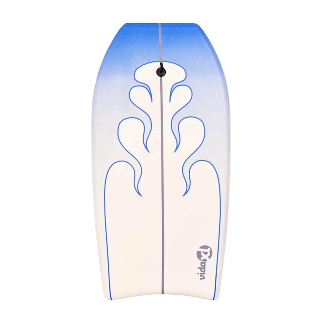 Bodyboard für Wasser-Spaß 94 x 48 x 5 cm mit Sicherheitsleine und Armband für Kinder und Erwachsene